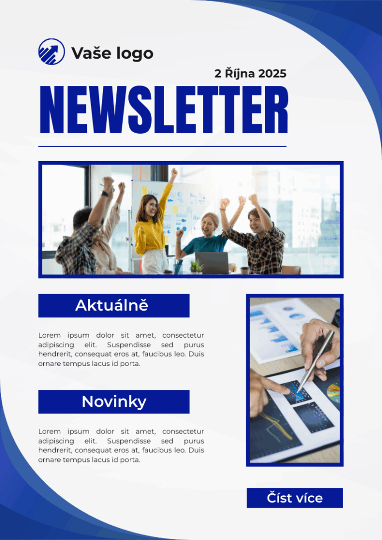 Tablet s&nbsp;firemním newsletterem – ukázka jednotné firemní komunikace